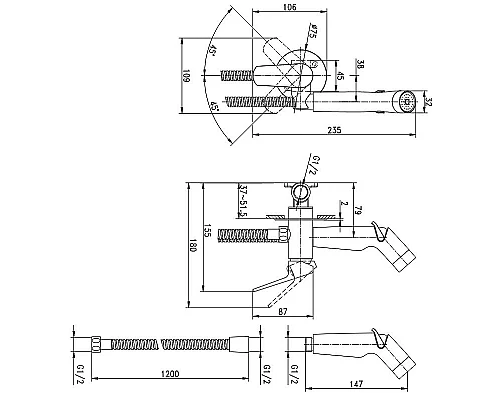 Купить Гигиенический душ со смесителем Cersanit Flavis 64104 Хром в магазине сантехники Santeh-Crystal.ru
