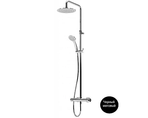Купить Душевая система Cezares LEAF-CDA-30-NOP Черная матовая в магазине сантехники Santeh-Crystal.ru
