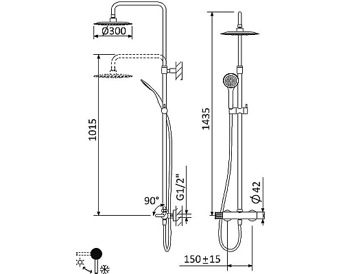 Душевая система Cezares Leaf LEAF-CDA-30-L-01 Хром