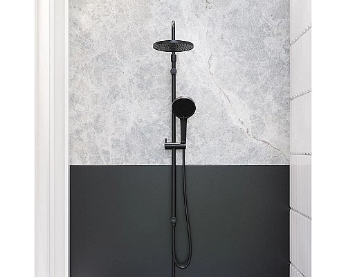 Заказать Душевая система Damixa Apollo 947000300 Черная матовая в магазине сантехники Santeh-Crystal.ru