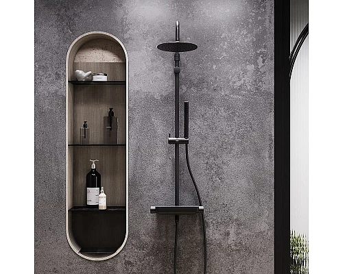Приобрести Душевая система Damixa Scandinavian Pure 936730300 Черная матовая в магазине сантехники Santeh-Crystal.ru