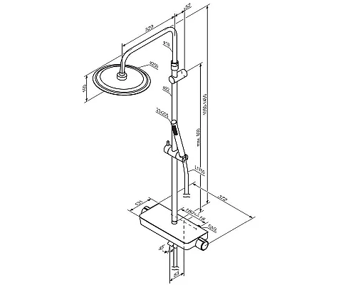 Приобрести Душевая система Damixa Scandinavian Pure 936730300 Черная матовая в магазине сантехники Santeh-Crystal.ru