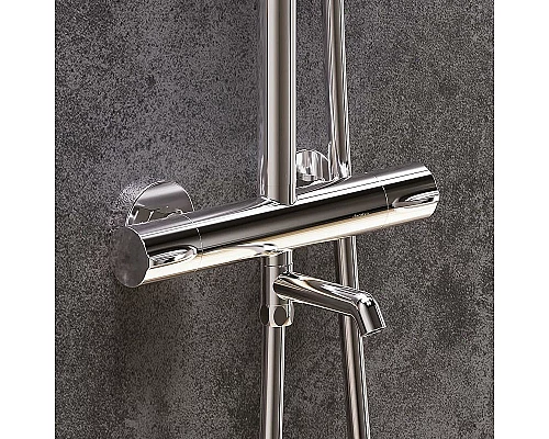 Купить Душевая система Damixa Scandinavian Pure 936810000 с термостатом Хром в магазине сантехники Santeh-Crystal.ru