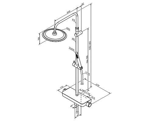 Заказать Душевая система Damixa Scandinavian Pure 936760300 с термостатом Черная матовая в магазине сантехники Santeh-Crystal.ru