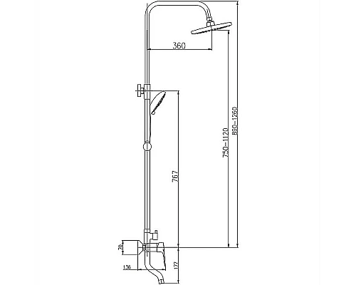 Заказать Душевая система Haiba HB2414 Хром в магазине сантехники Santeh-Crystal.ru