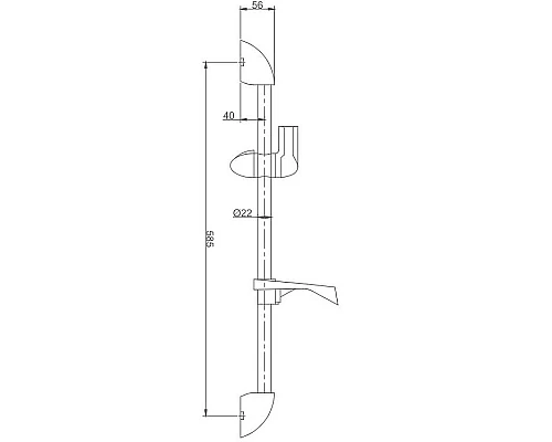 Приобрести Душевая штанга Haiba HB8001 Хром в магазине сантехники Santeh-Crystal.ru