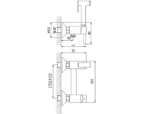 Приобрести Гигиенический душ со смесителем Haiba HB5520 Хром в магазине сантехники Santeh-Crystal.ru