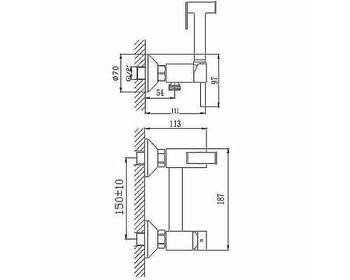 Заказать Гигиенический душ со смесителем Haiba HB5510-7 Черный матовый в магазине сантехники Santeh-Crystal.ru