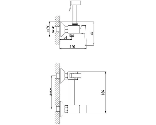 Заказать Гигиенический душ со смесителем Haiba HB5513-7 Черный матовый в магазине сантехники Santeh-Crystal.ru