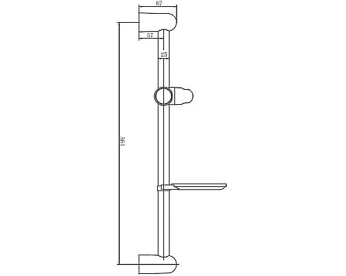 Купить Душевая штанга Haiba HB8003 Хром в магазине сантехники Santeh-Crystal.ru