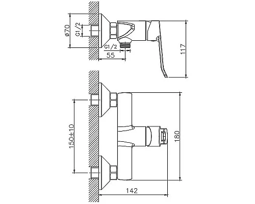 Купить Гигиенический душ со смесителем Haiba HB55556 Хром в магазине сантехники Santeh-Crystal.ru
