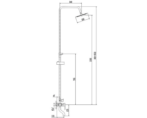 Купить Душевая система Haiba HB24801-2 Нержавеющая сталь в магазине сантехники Santeh-Crystal.ru