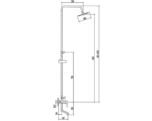 Купить Душевая система Haiba HB24807 Нержавеющая сталь в магазине сантехники Santeh-Crystal.ru