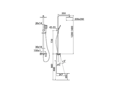 Приобрести Душевая система Iddis Bild BILBL1Fi06 Черная матовая в магазине сантехники Santeh-Crystal.ru