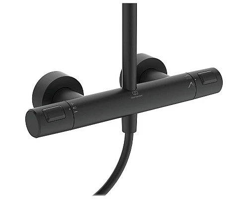 Купить Душевая система Ideal Standard Ceratherm T25 A7545XG с термостатом Черная матовая в магазине сантехники Santeh-Crystal.ru