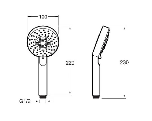 Купить Ручной душ Jacob Delafon Brive E21756-CP Хром в магазине сантехники Santeh-Crystal.ru