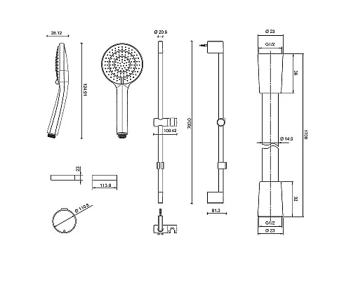 Приобрести Душевой гарнитур Jacob Delafon Elite E32910-CP Хром в магазине сантехники Santeh-Crystal.ru