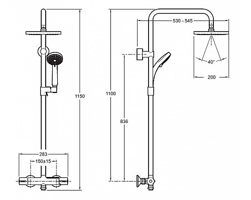 Купить Душевая система Jacob Delafon July E5523-CP Хром в магазине сантехники Santeh-Crystal.ru