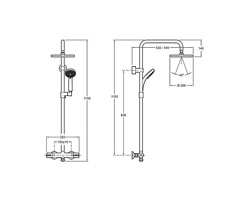Приобрести Душевая система Jacob Delafon July E45716-CP Хром в магазине сантехники Santeh-Crystal.ru