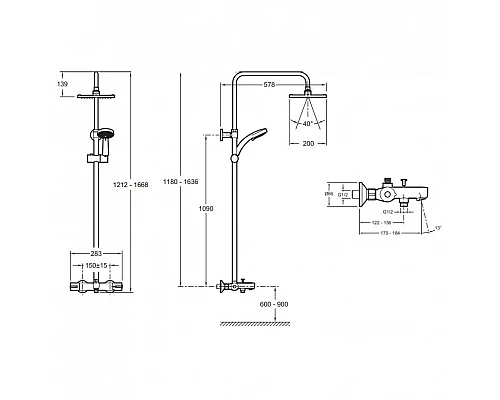 Купить Душевая система Jacob Delafon July E78192-CP Хром в магазине сантехники Santeh-Crystal.ru