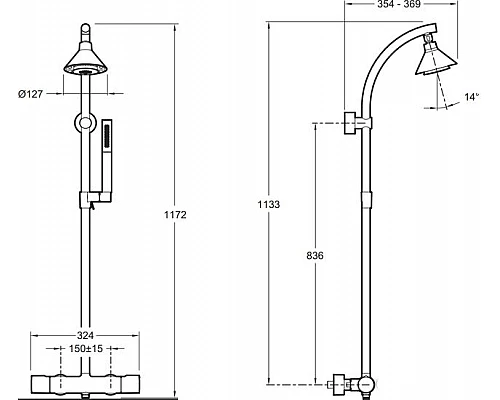Приобрести Душевая система Jacob Delafon Moxie E5798-CP с термостатом Хром в магазине сантехники Santeh-Crystal.ru