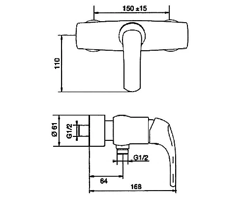 Приобрести Гигиенический душ со смесителем Jacob Delafon E71253RU-CP Хром в магазине сантехники Santeh-Crystal.ru