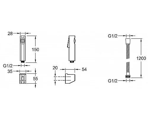 Приобрести Гигиенический душ со смесителем Jacob Delafon E71253RU-CP Хром в магазине сантехники Santeh-Crystal.ru