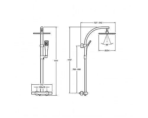 Приобрести Душевая система Jacob Delafon Talan E11717RU-CP Хром в магазине сантехники Santeh-Crystal.ru