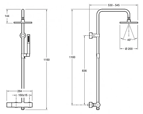 Заказать Душевая система Jacob Delafon Toobi E15370-CP Хром в магазине сантехники Santeh-Crystal.ru
