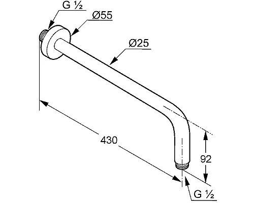 Купить Кронштейн для верхнего душа Kludi A-Qa 6651491-00 Белый Хром в магазине сантехники Santeh-Crystal.ru