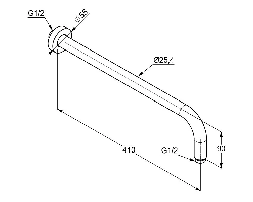 Приобрести Кронштейн для верхнего душа Kludi A-Qa 6651405-00 Хром в магазине сантехники Santeh-Crystal.ru