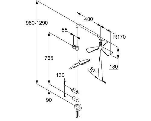Купить Душевая система Kludi Fizz 6709305-00 Хром в магазине сантехники Santeh-Crystal.ru