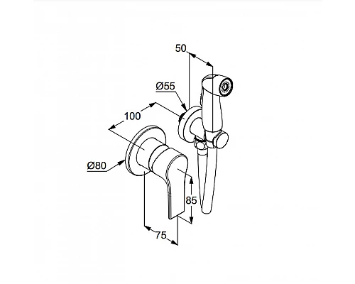 Заказать Гигиенический душ со смесителем Kludi Zenta SL 489990565 Хром в магазине сантехники Santeh-Crystal.ru