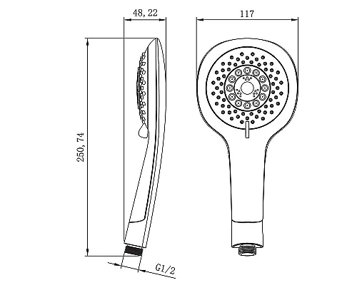 Заказать Ручной душ Lemark LM0815CCyan Хром Голубой в магазине сантехники Santeh-Crystal.ru