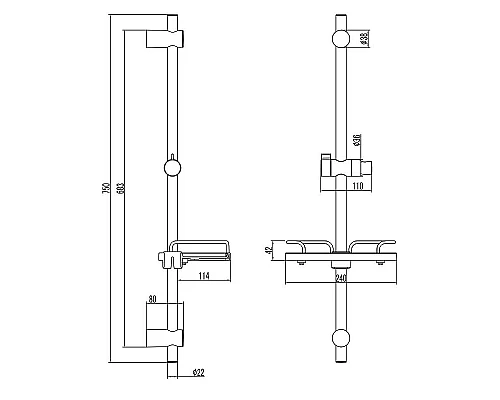 Заказать Душевая штанга Lemark LM3775BL Черный в магазине сантехники Santeh-Crystal.ru