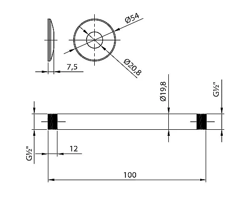 Приобрести Кронштейн для верхнего душа Lemark LM8000C Хром в магазине сантехники Santeh-Crystal.ru