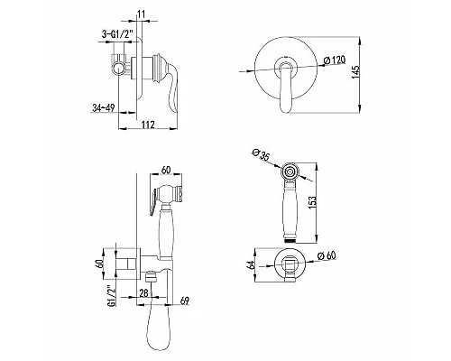 Заказать Гигиенический душ со смесителем Lemark Brava LM4719G Золото в магазине сантехники Santeh-Crystal.ru