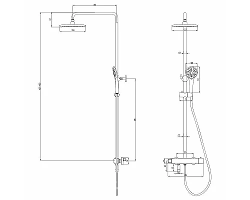 Купить Душевая система Lemark Bronx LM3772BL с термостатом Черная в магазине сантехники Santeh-Crystal.ru