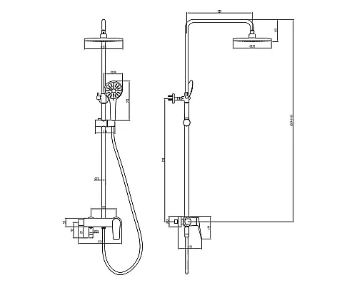 Заказать Душевая система Lemark Bronx LM3762GM Графит в магазине сантехники Santeh-Crystal.ru