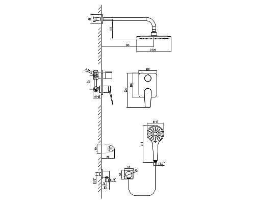 Заказать Душевая система Lemark Bronx LM3729GM Графит в магазине сантехники Santeh-Crystal.ru