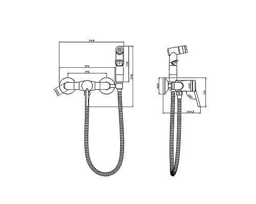 Заказать Гигиенический душ со смесителем Lemark Minima LM3818C Хром в магазине сантехники Santeh-Crystal.ru