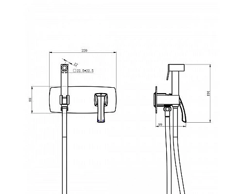 Купить Гигиенический душ со смесителем Lemark Nubira LM6219ORB Черная бронза в магазине сантехники Santeh-Crystal.ru