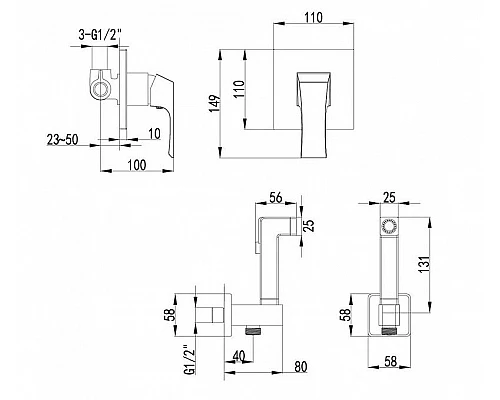 Приобрести Гигиенический душ со смесителем Lemark Unit LM4519C Хром в магазине сантехники Santeh-Crystal.ru