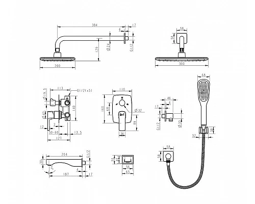 Приобрести Душевая система Lemark Ursus LM7222BL Черный в магазине сантехники Santeh-Crystal.ru