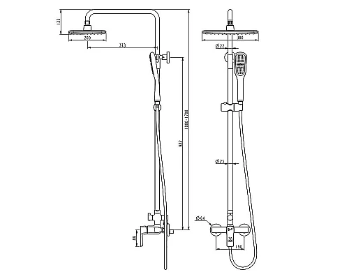 Заказать Душевая система Lemark Ursus LM7260BL Черная в магазине сантехники Santeh-Crystal.ru