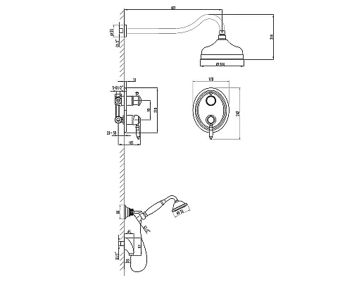 Купить Душевая система Lemark Villa LM4829C Хром в магазине сантехники Santeh-Crystal.ru