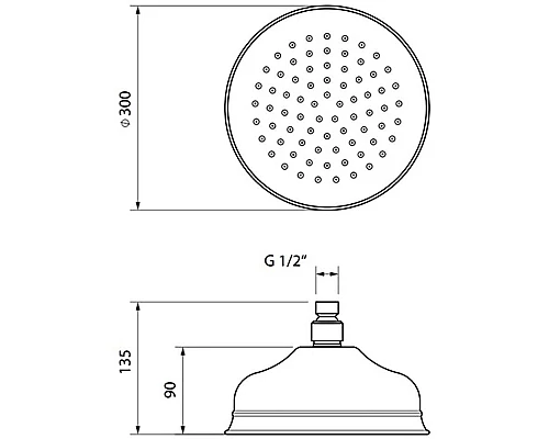 Купить Верхний душ Migliore Roma 29827 Хром в магазине сантехники Santeh-Crystal.ru