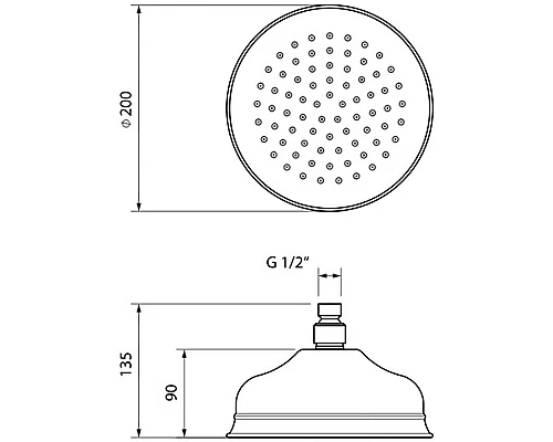 Купить Верхний душ Migliore Roma 29674 Бронза в магазине сантехники Santeh-Crystal.ru