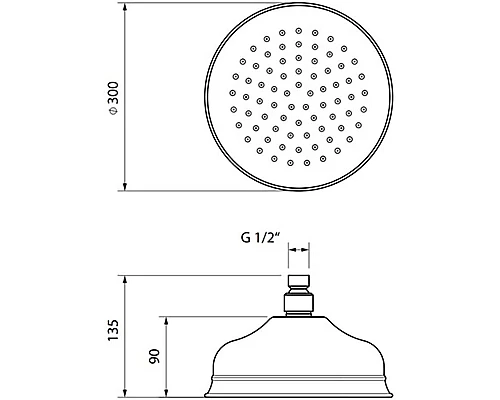 Заказать Верхний душ Migliore Roma 29826 Хром в магазине сантехники Santeh-Crystal.ru