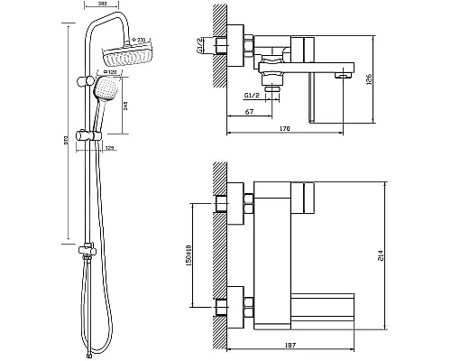 Купить Душевая система Orange M36-944cr Хром в магазине сантехники Santeh-Crystal.ru